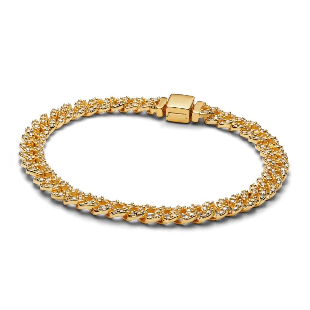 Carina™ | Fantastiskt cubanskt armband i guld med moissanit