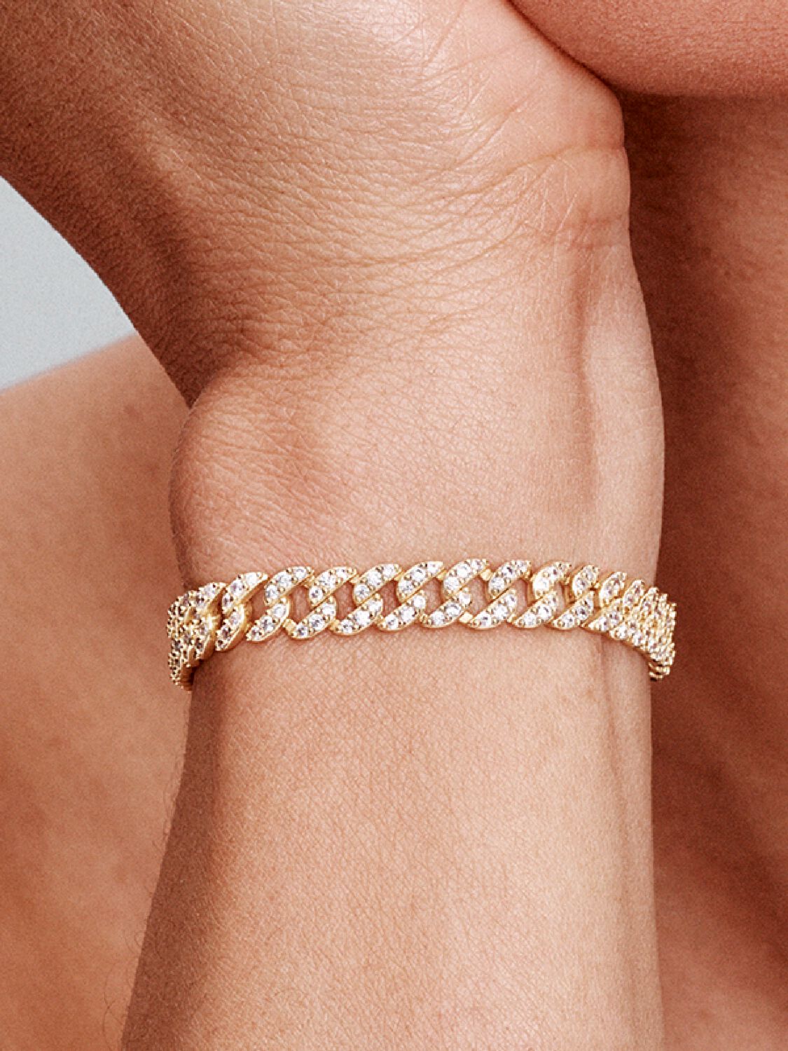 Carina™ | Fantastiskt cubanskt armband i guld med moissanit
