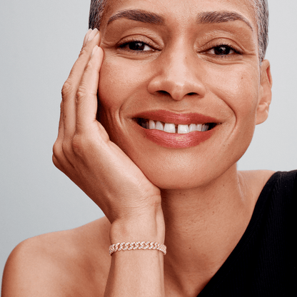 Carina™ | Fantastiskt cubanskt armband i guld med moissanit
