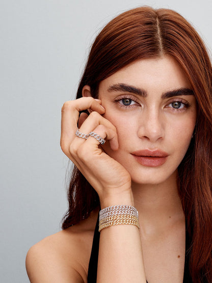 Carina™ | Fantastiskt cubanskt armband i guld med moissanit