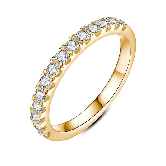 Linda™ | Elegant moissanitvigselring i guld