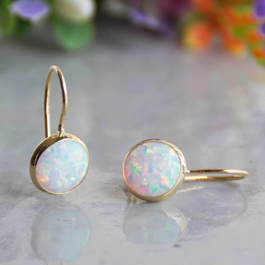Inga™ | Eleganta guldörhängen med vintage opalstenar