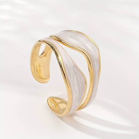 Eva™ | Elegant vintagering i vitguld